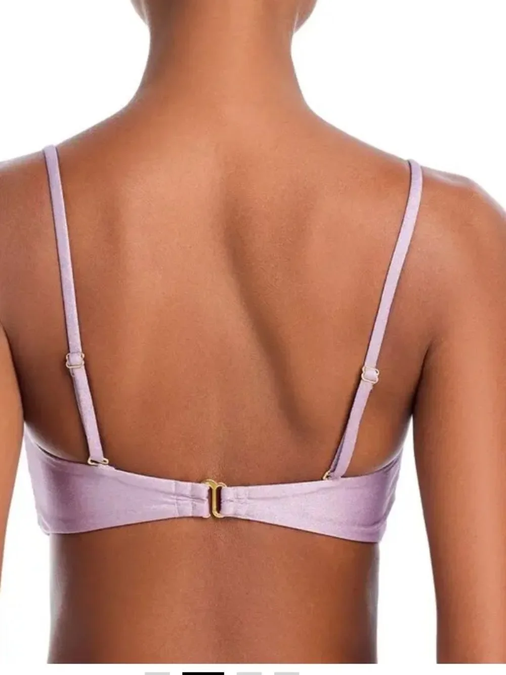 Lilac Bandeau Bikini Set with Gold Ring Accents - Women Swim